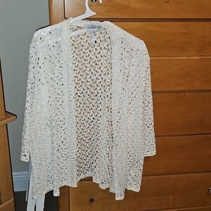 Southern Lady White Crochet Cardigan Cover